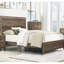 Grand lit en bois brun rustique avec tête de lit, pour rails de chambre à coucher-266170590-266170589