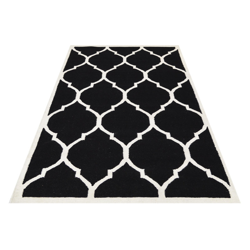 Lara Geometric Wool Hand Woven Area Rug, Rectangle 120 x 180cm