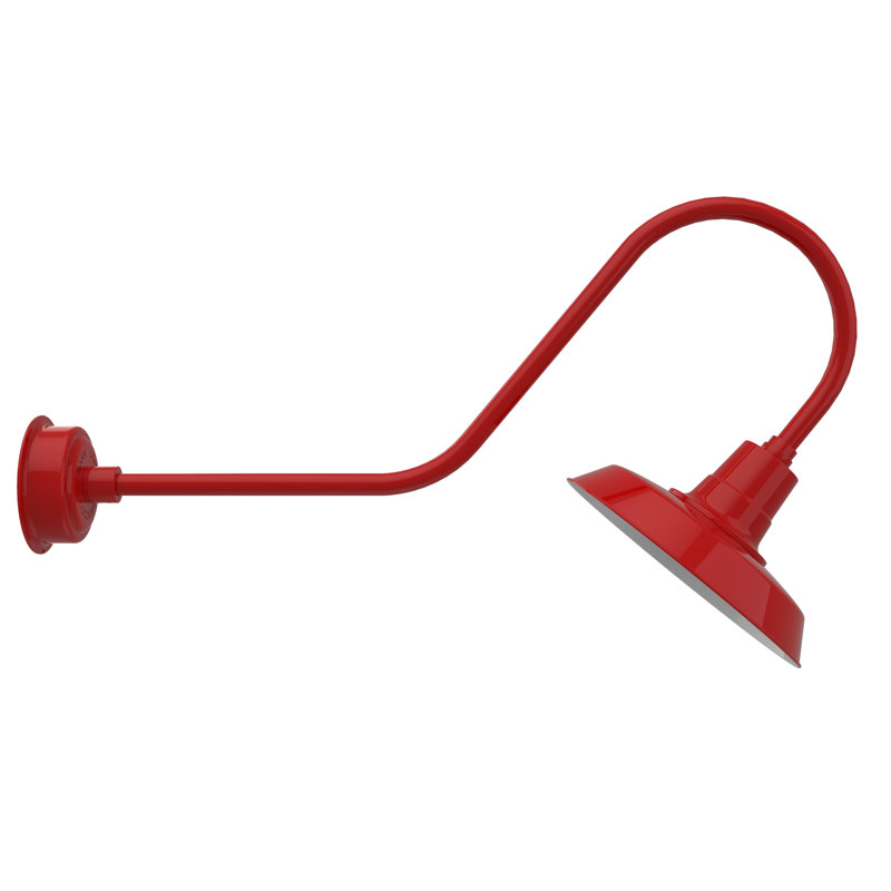 Luminaire de grange d’extérieur à del Haleigh, H 12 po x l 14 po x P 36 po, Rouge cerise