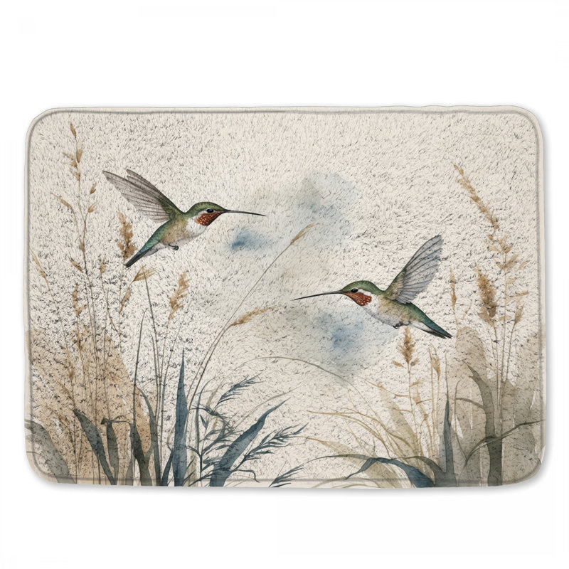Tapis de bain Colibris en vol, L 34 po x L 21 po