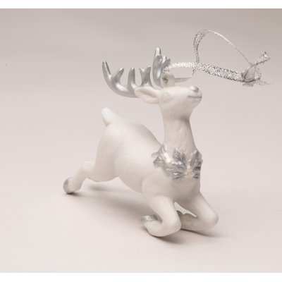 Silver Reindeer Ornament