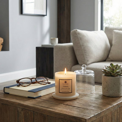 Bougie parfumée avec couvercle en verre pour décor de salon Freelon