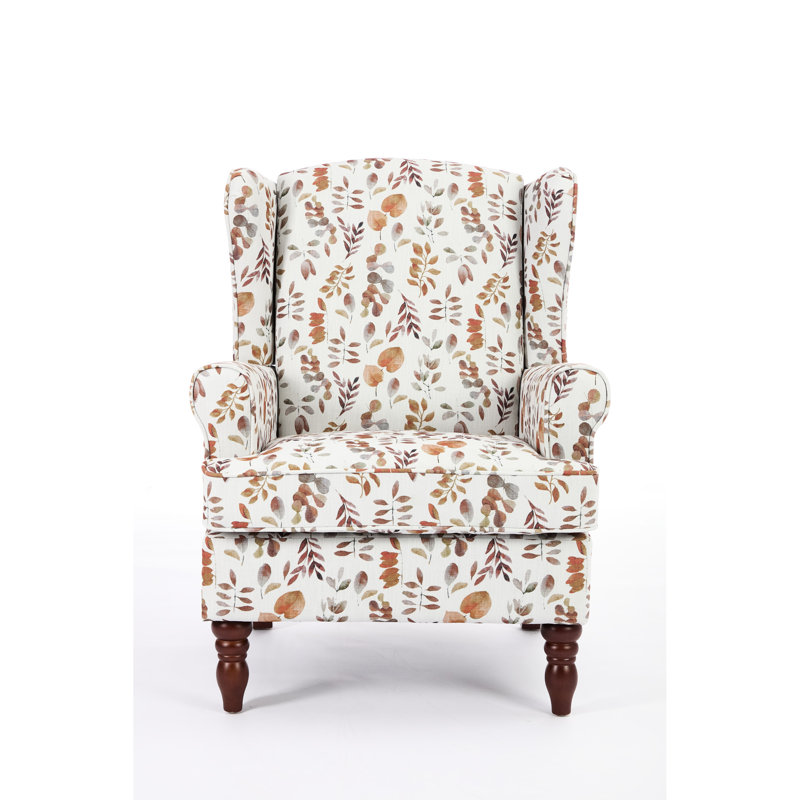 Fauteuil d'appoint à pieds en bois rétro Floral Design