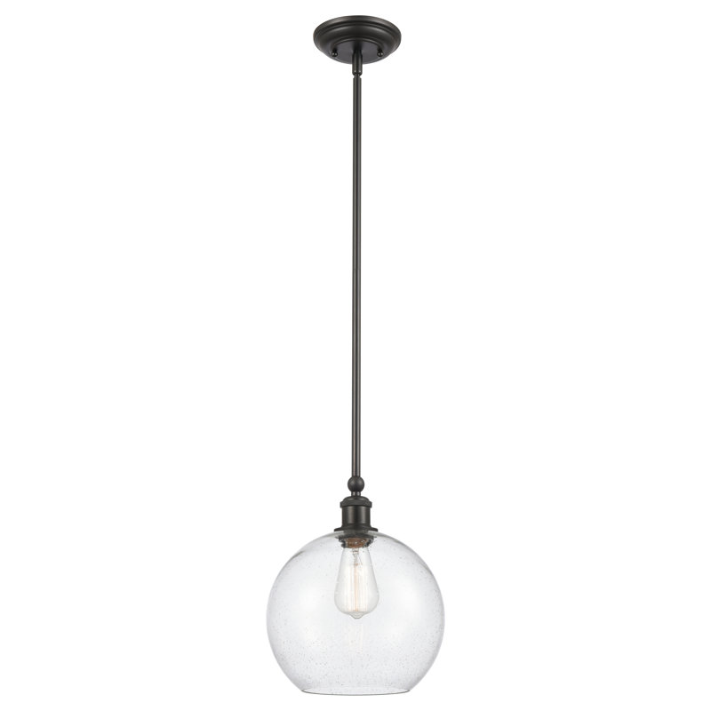 Luminaire suspendu sphère 1 lumière, Grainé, H 13 po x l 10 po x P 10 po