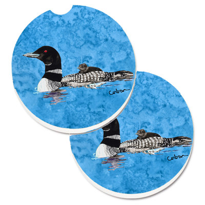 Ceramic Round 2 Piece Car Coaster Set