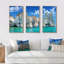 Grec vacances - ensemble d'art mural sur toile encadré paysage de 3-1213778460-1213778463