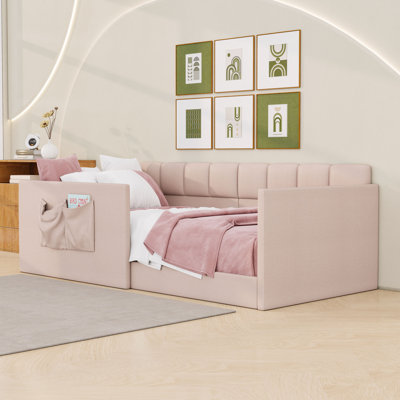Upholstered Daybed with Storage Pockets