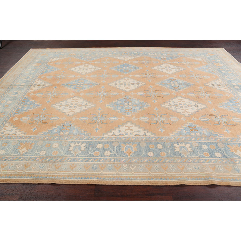 Tapis décoratif en laine noué à la main de conception unique de conception unique 8 pi 3 po x 10 pi 8 po New Age Khotan