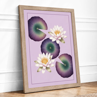 Water Lilies In Bloom Botanical - Print