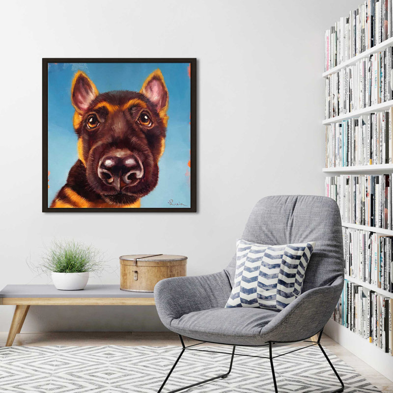 «Follow Your Nose 1» par Lucia Heffernan - Peinture, Cadre flottant espresso, H 31,5 po x l 31,5 po x P 2 po