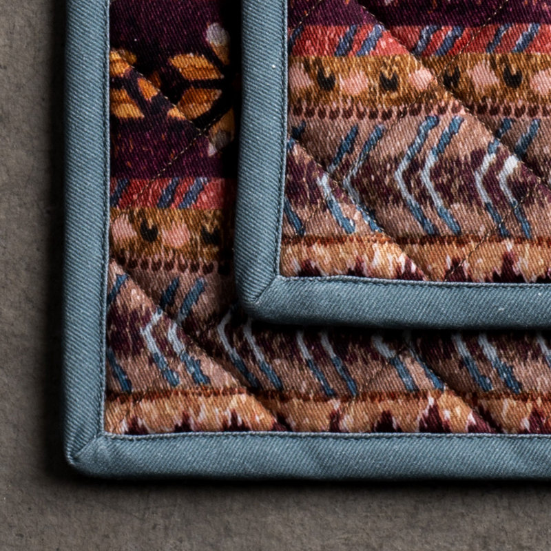 Maison D' Hermine Fair Isle Floral Cotton Potholder Set