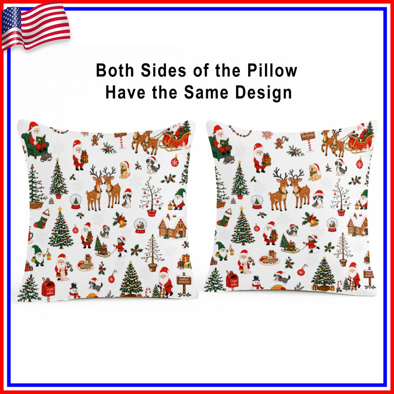 Christmas Decorations Linen Throw Pillow, 26 x 26 inches