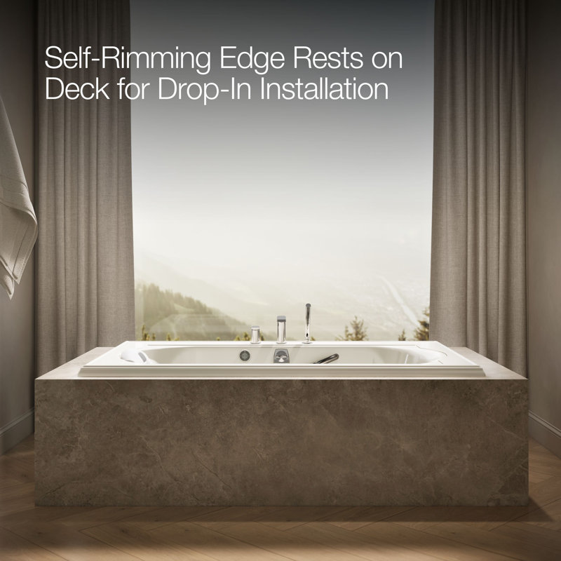 Memoirs 72" x 42" Drop In Combination Acrylic Bathtub, Biscuit