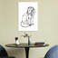 Noble Lion Outline Contemporary Modern Retro Cat Lion Animal Wall Art Print 1 Piece Wrapped Canvas Wall Art-1405156866