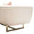 Venus Cream Fabric Sofa W/ Contrasting Pillows & Gold Finished Metal Base-33485354