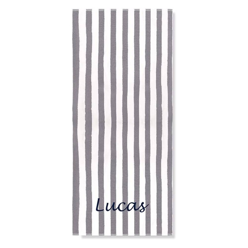 Serviette de plage 100% coton Ayomipo, Gris, Oui