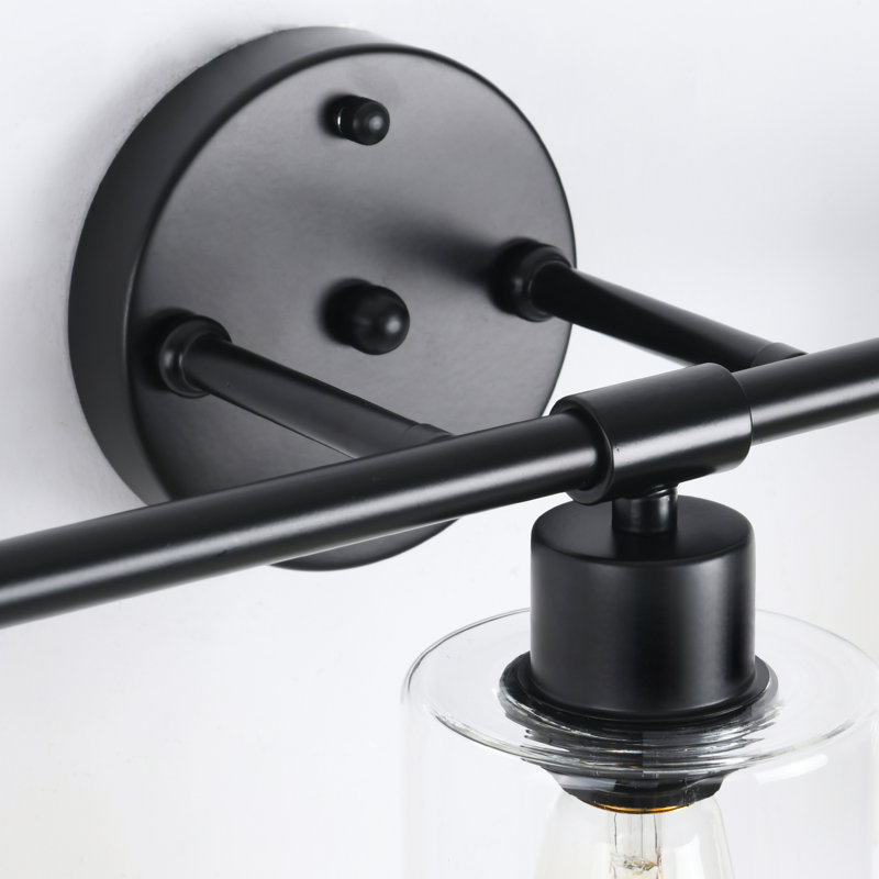 Aarif Bonniview Vanity Light with Clear Glass Shade for Mirror Kitchen Living Room Hallway Cabinet Porch, Matte Black