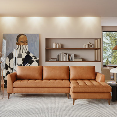 Calle 114" Full-Grain Genuine Italian Sectional Sofa