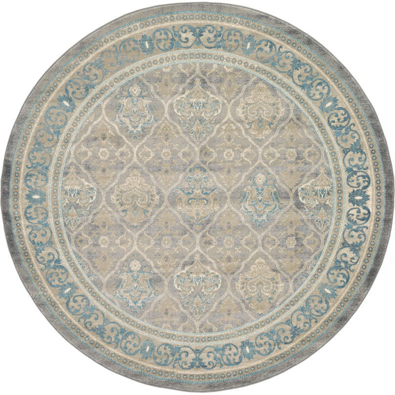 Patchway Geometric Indoor Rug, Round 8'