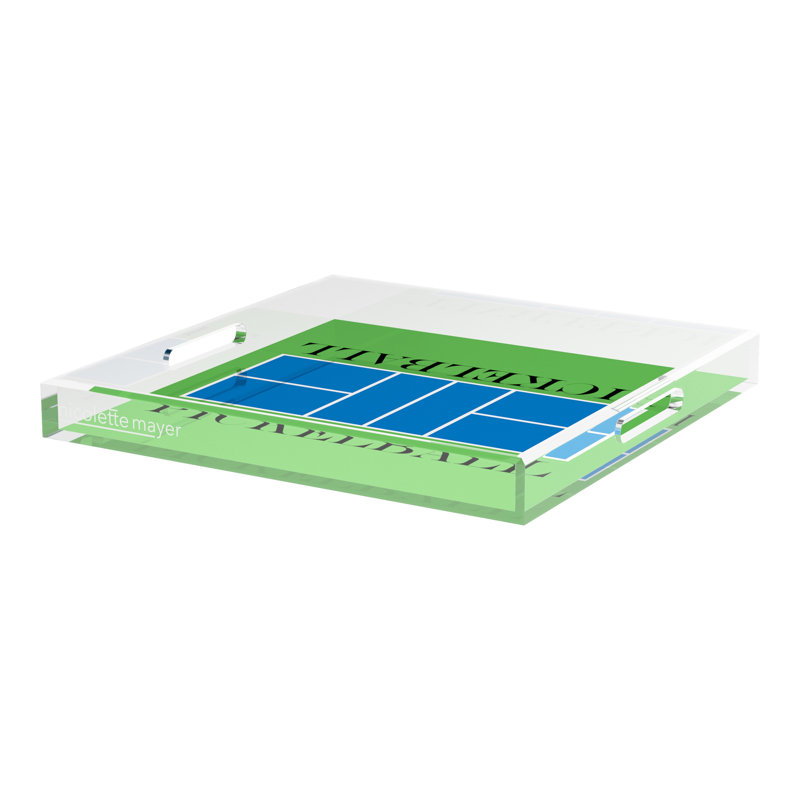 Decorative Tray, 2" H x 18" W x 18" D, Blue/Green