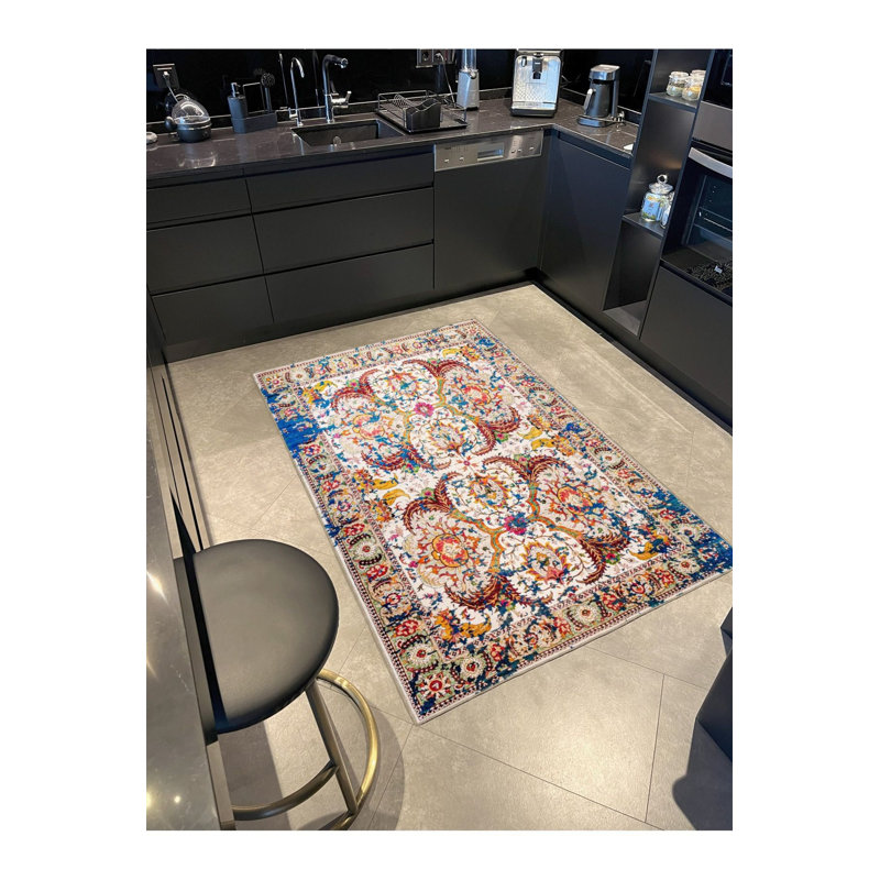 Colorful Mixed Geometric Patterned Woven Base Modern Decorative Machine Washable Rug, Runner 2'6" x 6'7" Rug Pad Included