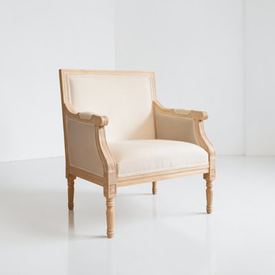 Amando French Country Accent Chair, Beige Upholstered