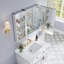 Armoire à pharmacie à miroir en aluminium encastrée ou à fixation murale 32 po x l 30 po avec tablette ouverte-344879211-344879221