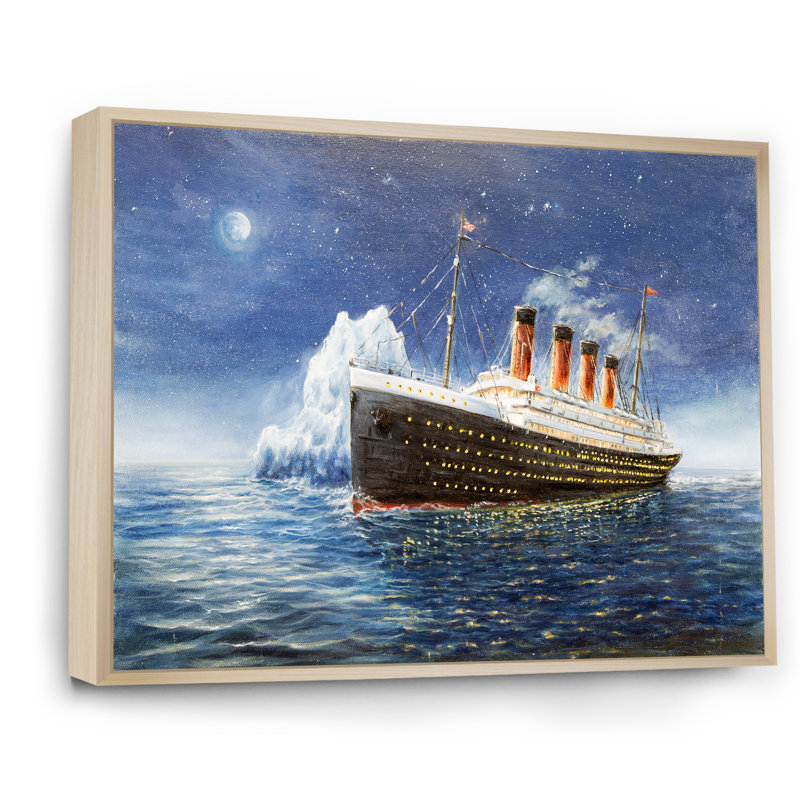 Titanic - reproduction sur toile, H 30 po x l 40 po x P 1,5 po, Toile naturelle avec cadre flottant