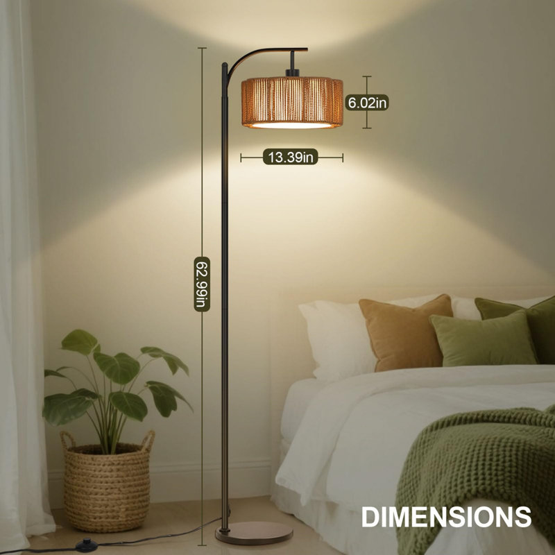 160cm Black Arched Floor Lamp