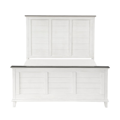 Mikels Rustic Oak Wood Panel Bed Frame