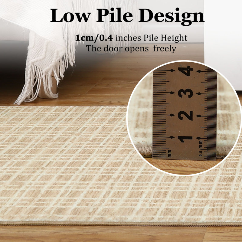 Marthaann Washable Plaid Indoor Rug, Rectangle 6' x 9'
