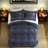 Premium Cal King Bedding Sets, Polyester Jacquard Navy For Modern Home