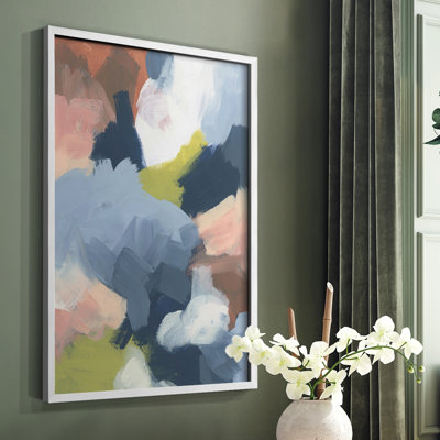 Soft Indigo Atmosphere I Framed Print - Solid Wood