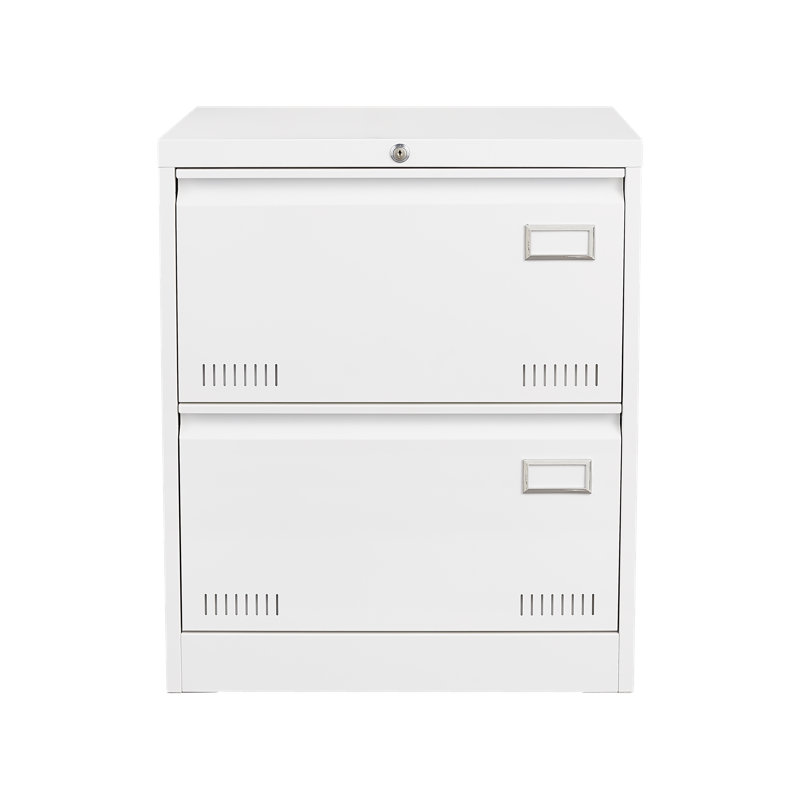 Commode d'appoint en métal Meigan, Blanc