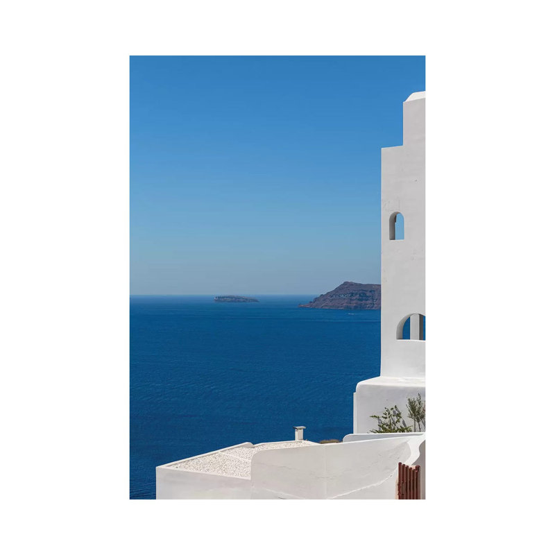 Santorini And The Mediterranean by Alexandre Venancio - Print on Canvas, 20.32 cm H x 30.48 cm W, Wrapped Canvas