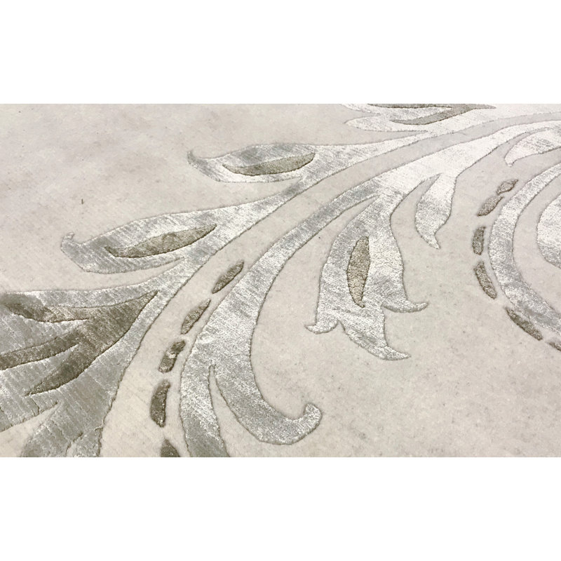 Tapis ivoire noué à la main de haute qualité