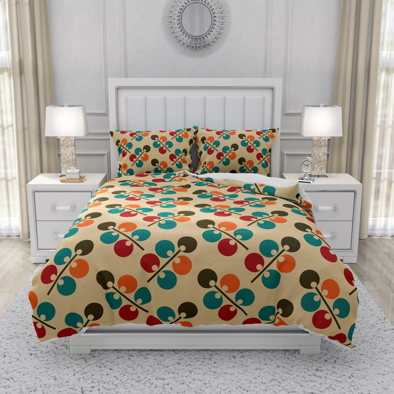 Geometric Shapes Duvet Cover, King Duvet Cover + 2 King Shams