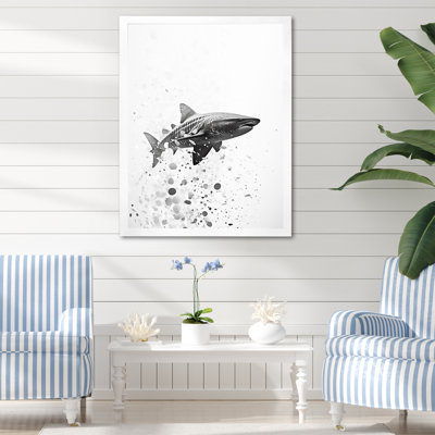 Danse du requin gris monochrome