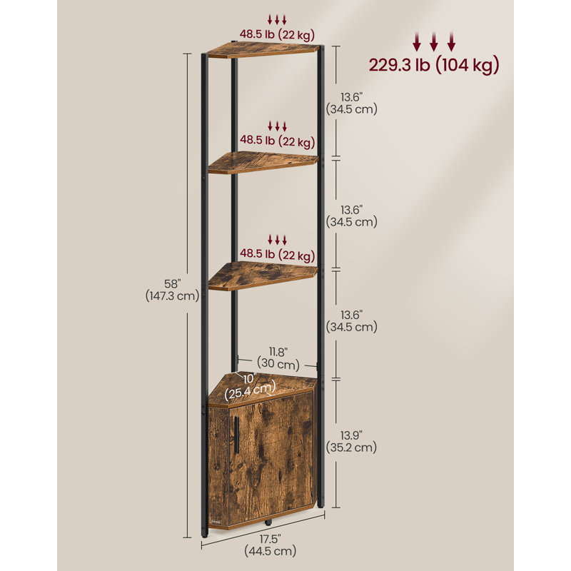 Corner Shelf With Storage, Corner Storage Cabinet, Brown