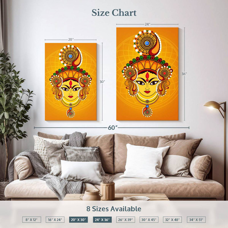 Adella Maa Durga, H 36 po x l 24 po