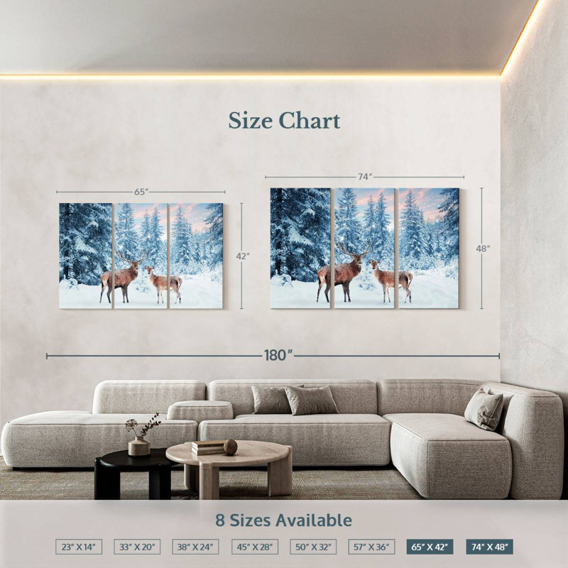 Cerf Brampt Winter Wonderland, H 42 po x l 65 po