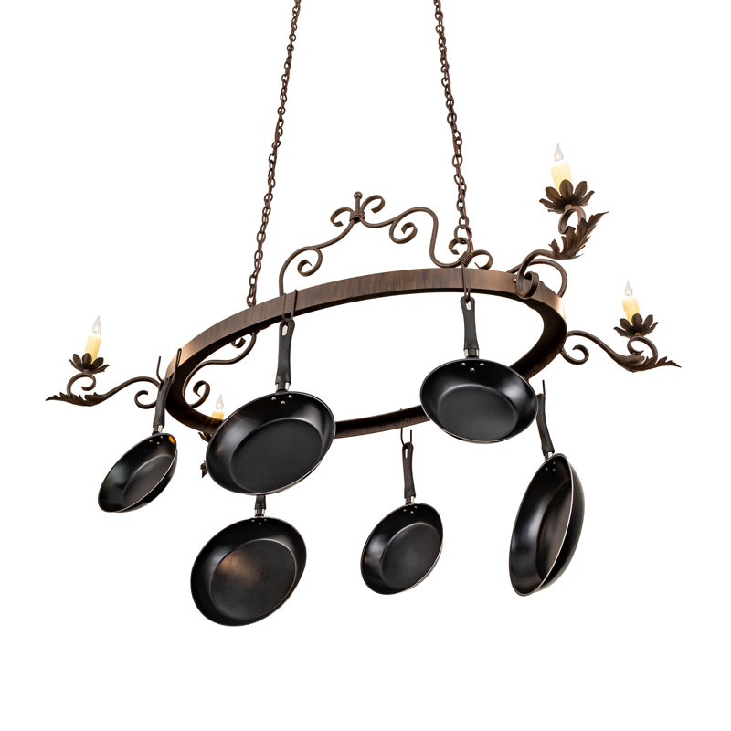 54" Long Elara 4 Light Pot Rack