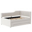 Lit de jour double rembourré avec lit gigogne et trois tiroirs, beige-1783041080