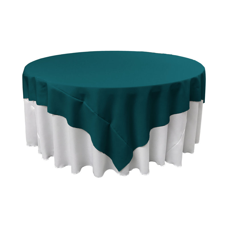 Wayfair Basics® Fisher Solid Color Square Tablecloth, Dark Teal, 90" Square