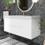 Ensemble de meuble-lavabo mural 48 po en panneau de fibres à densité moyenne avec lavabo intégré en résine