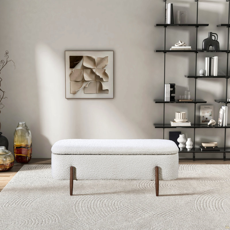 Banc de rangement Sarna Ivory Boucle