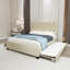 BEIGE GRANDE TAILLE TRONCLE TIRER LES TIROIRS RANGEMENT DE LIT DOUBLE AVEC RANGEMENT, PAS DE BOÎTE DE RESSORT