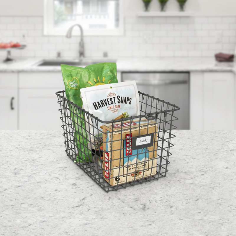 Dotted Line™ Albie Basket, 8" H x 12.5" W x 9" D, Industrial Gray, 1