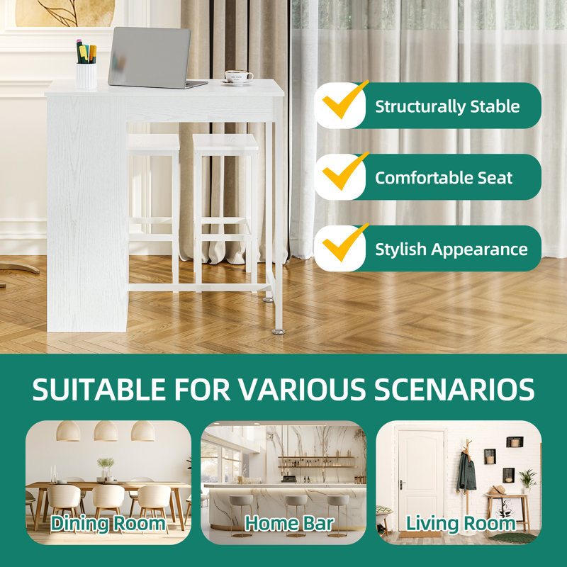 Rechaba 2 - Person Dining Set, White