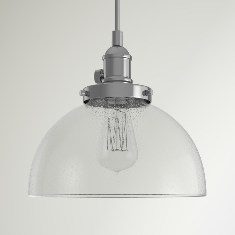Luminaire suspendu en dome à 1 lumière Antioch, Chrome